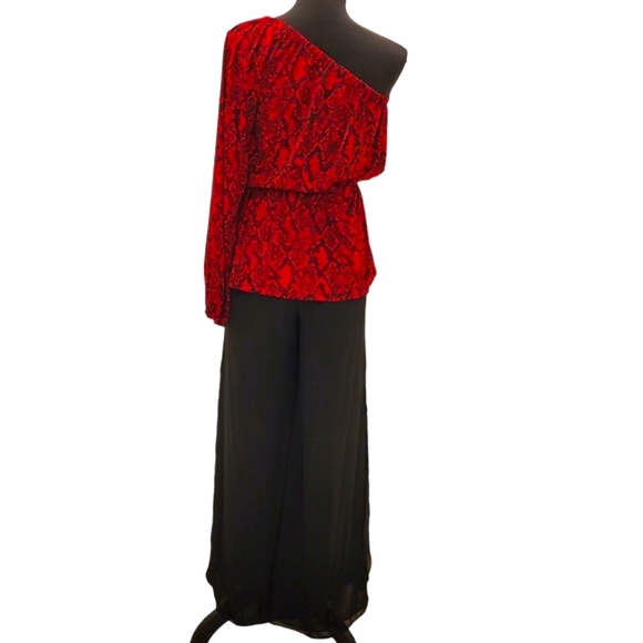 Dana Kay Sheer Palazzo Wide Leg Pants with Lining and Side Slits - Picture 4 of 12